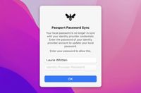 Passport Password Sync popup