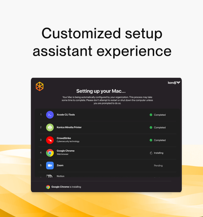 Background image Customized setup assistant experience