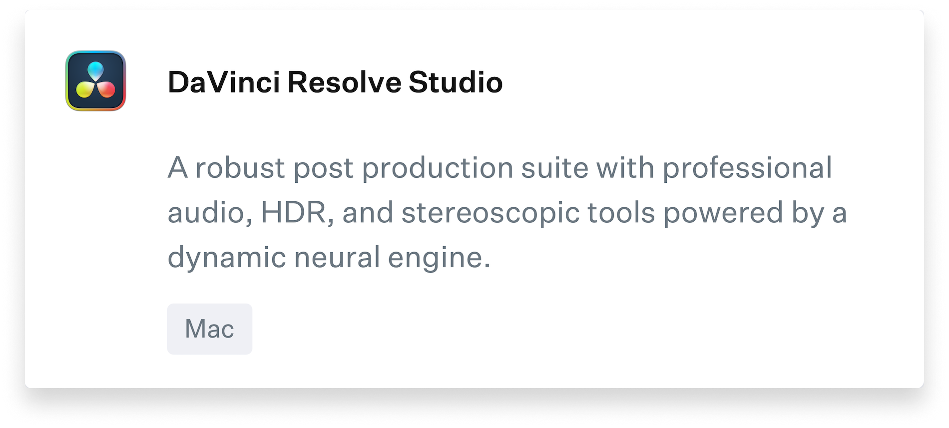 DaVinci Resolve Studio Title Card