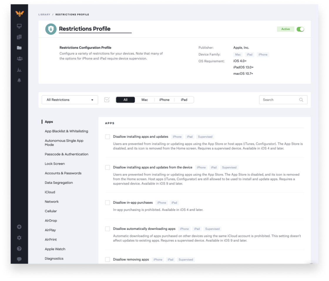 kandji apple mdm restrictions profile 1.png